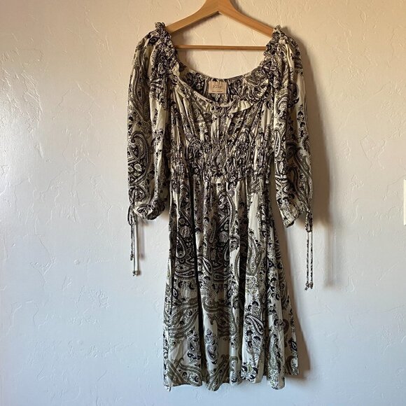 Elie Tahari Paisley Puff Sleeve Mini Dress - Picture 3 of 12